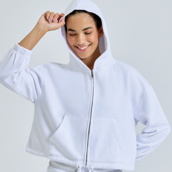 Women's TriDri® recycled cropped oversize full-zip hoodie Miniaturansicht
